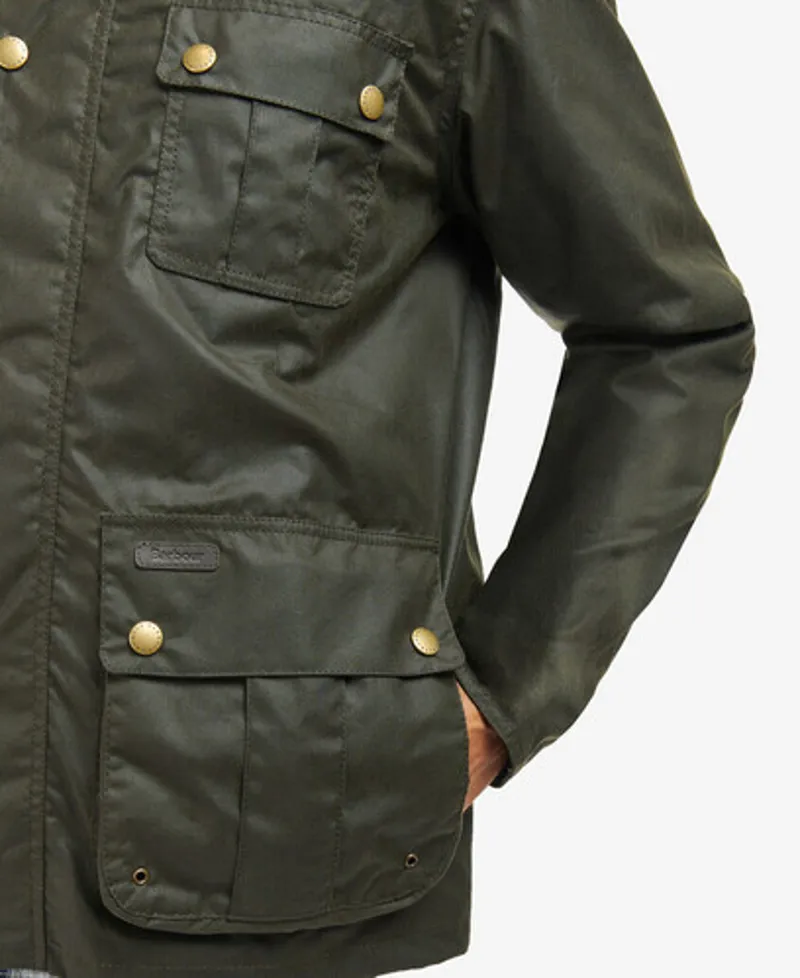Barbour Dunlin Wax Jacket in Olive-6